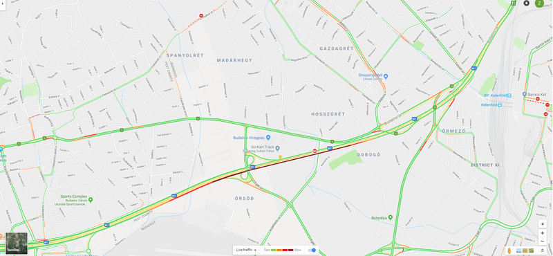 Három autó ütközött az M1-M7-bevezetőn, torlódásra számítson