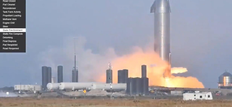 Videó: Sikerült a SpaceX tesztje, begyújtották a Starship űrhajó hajtóműveit