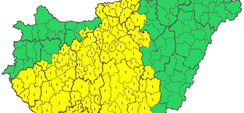 Ömleni fog az eső országszerte - növelték a riasztási fokozatot (térkép)