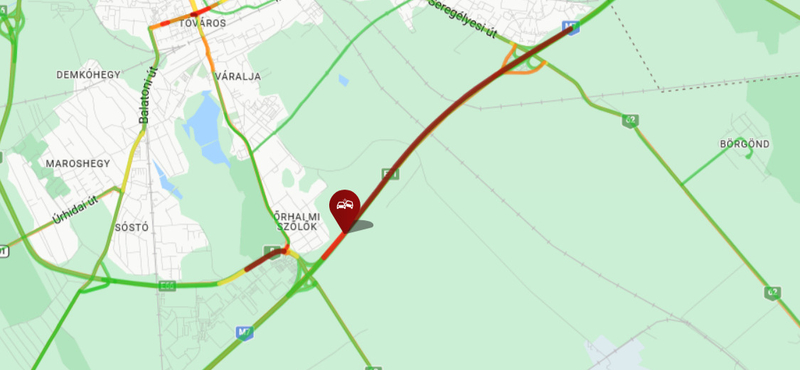 Négyes karambol történt az M7-esen, kilométeres a dugó