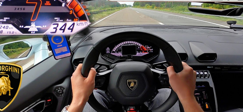 Jól szalad a frissített Lamborghini Huracan – 344 km/h az autópályán