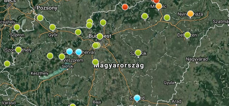 Vörös zóna: Sajószentpéter, Kazincbarcika, Putnok és Salgótarján