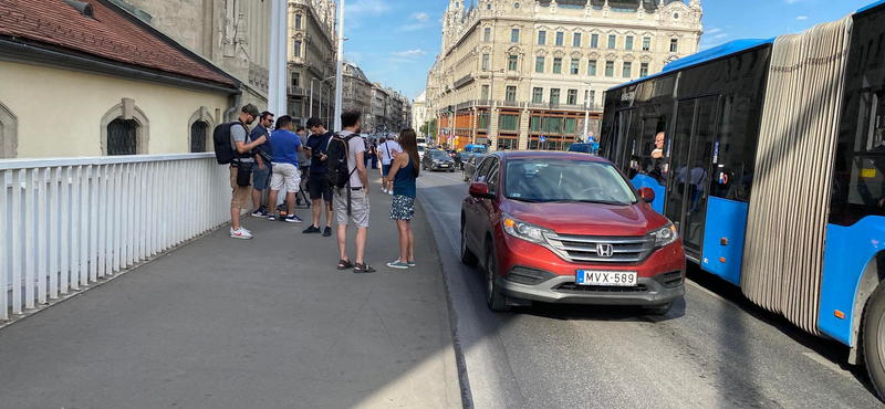 Elkezdődött a tüntetés az Erzsébet hídnál – élő videóközvetítés