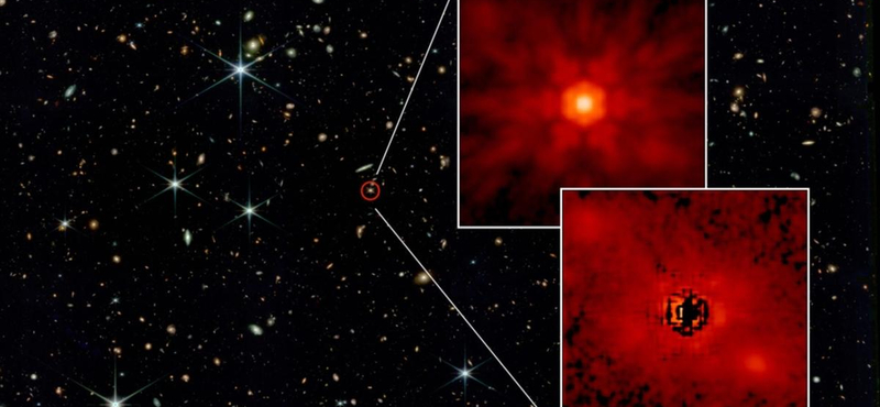Hatalmas fekete lyukakat látott meg a James Webb űrteleszkóp  13 000 000 000 fényévre