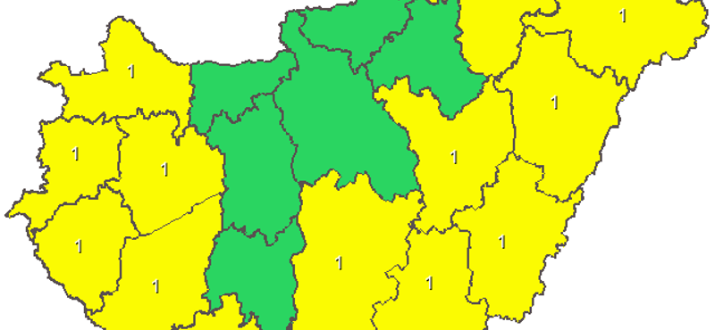 Térkép: Heves vihar miatt adtak ki riasztást több országrészre