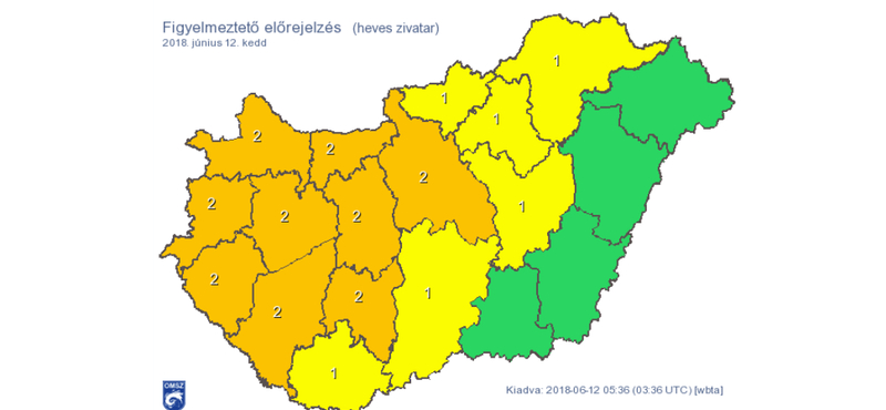 Itt a narancs figyelmeztetés a fél országra