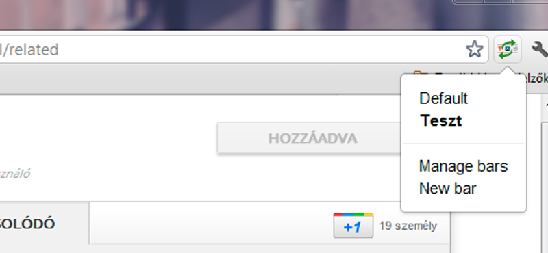 Váltás több könyvjelző-eszköztárunk között a Chrome-ban, egy kattintással