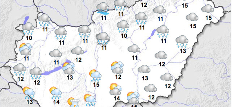 Szinte az egész országban esni fog ma, legfeljebb a keleti megyékben élők úszhatják meg szárazon