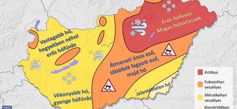 Durva időjárás, veszélyes utak – erre a térképre mindenképp nézzen rá!