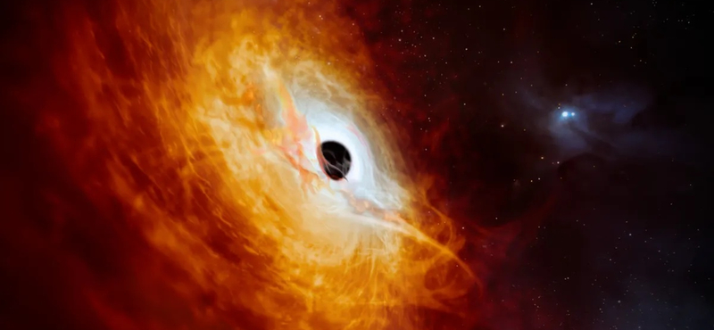 Megtalálták a világegyetem legfényesebb objektumát: egy kvazárbéli fekete lyuk, ami naponta egy komplett napnyi csillagot elfogyaszt