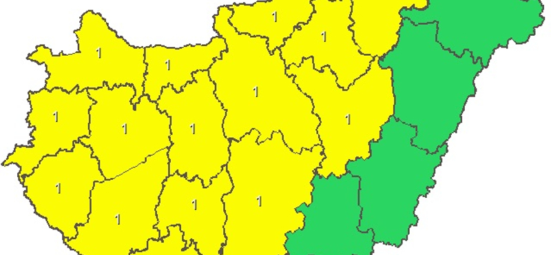 Figyelmeztetést adtak ki 15 megyére – térkép