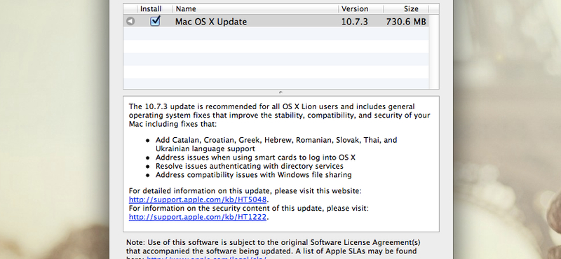 Megjelent az OS X végleges 10.7.3 frissítése