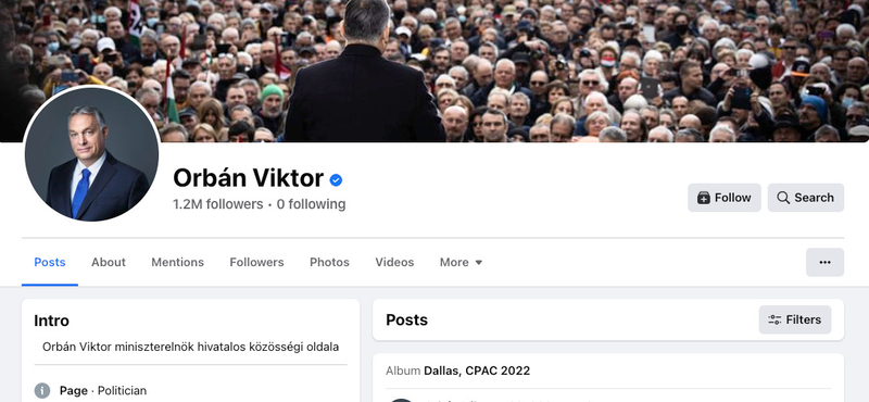 Orbán Viktor Facebook-oldalán ma egyetlen szó sincs a nemzeti ünnepről