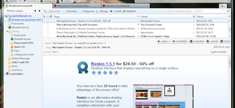 Letölthető a Thunderbird 6 levelezőprogram
