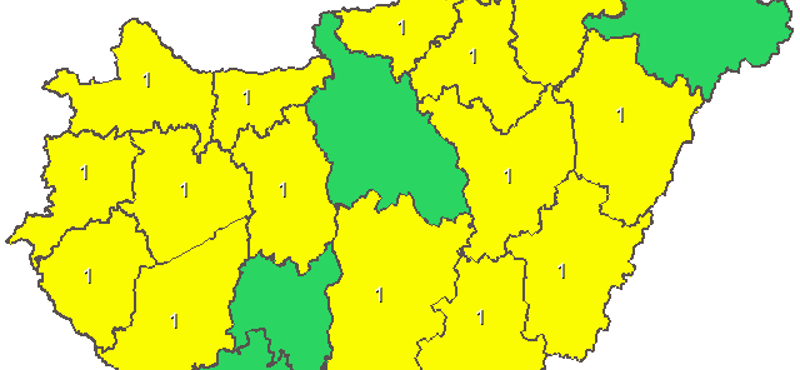 Térkép: Eső és hó miatt is adtak ki mára figyelmeztetést