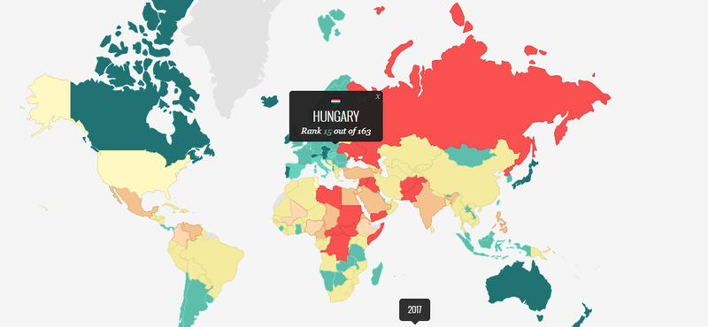 Tudta? Magyarország az egyik legbiztonságosabb ország a világon - térkép