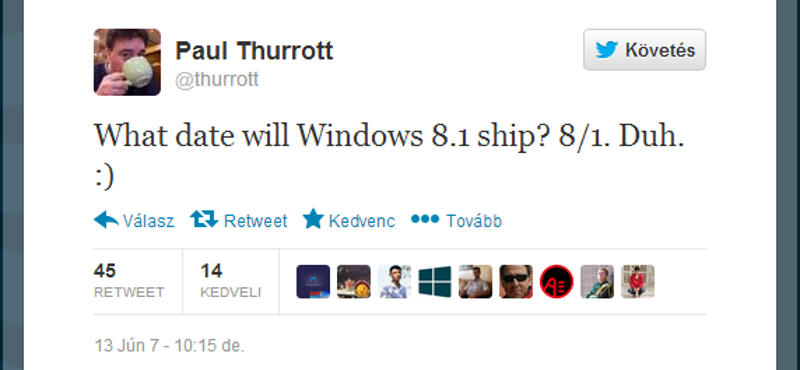Megvan a Windows 8.1 megjelenési dátuma?