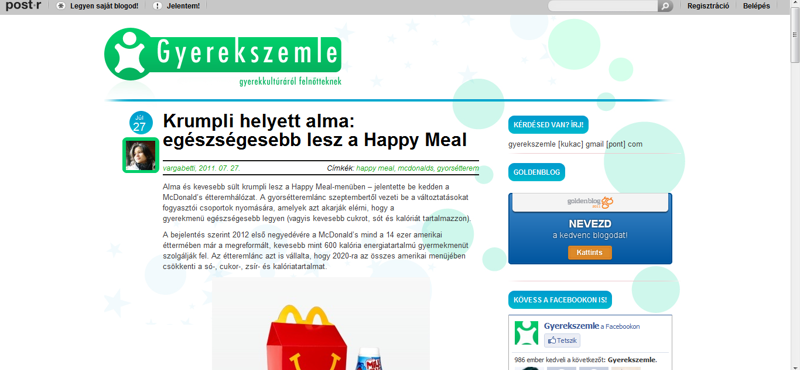 Krumpli helyett alma a Happy Meal menüben. Reform vagy trükk?