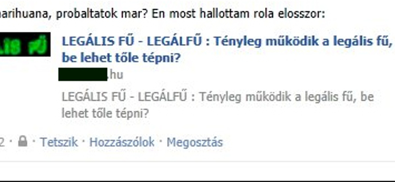 "Legális fű" átverés a Facebookon