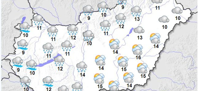 Jó nagy eső lesz hétfőn a Dunántúlon, több megyében is másodfokú riasztást adtak ki