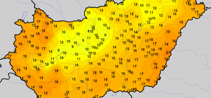 Tízfokos különbséget mértek ma Magyarországon – térkép