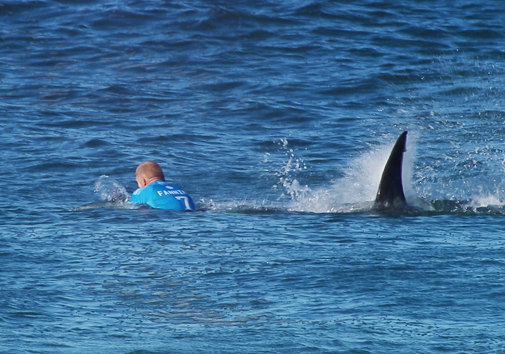 afp.15.07.19. - Jeffreys Bay, Dél-Afrika: az ausztrál szörfös, Mick Fanning egy cápatámadás előtt - 7képei