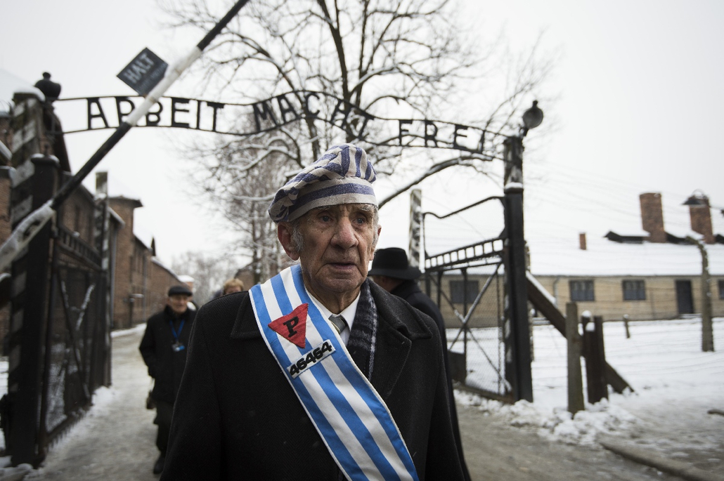 afp.15.01.27. - Auschwitz, Lengyelország: Miroslaw Celka, az auschwitzi koncentrációs tábor túlélője a népírtás hetvenedik évfordulóján. - 7képei