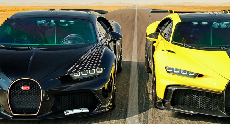 Egymás ellen gyorsult a Bugatti brutális duója – videó